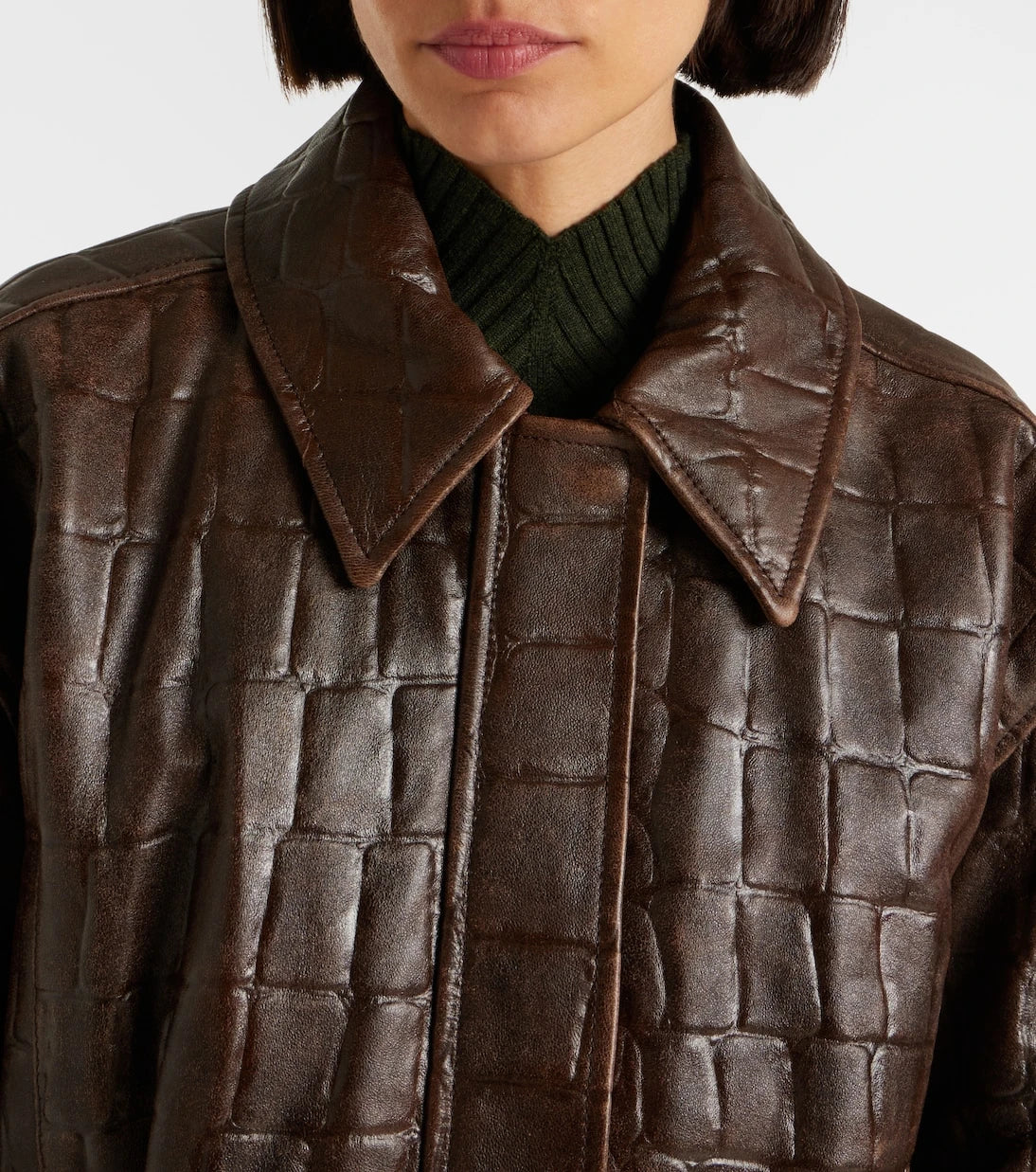 Emilia Wickstead - Norcutt croc-effect leather jacket