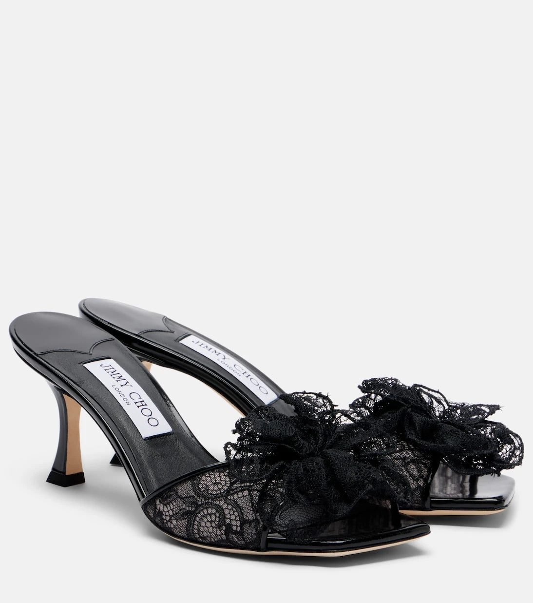 Jimmy Choo - حذاء سكاي مولز من الدانتيل بتطريزات الزهور
