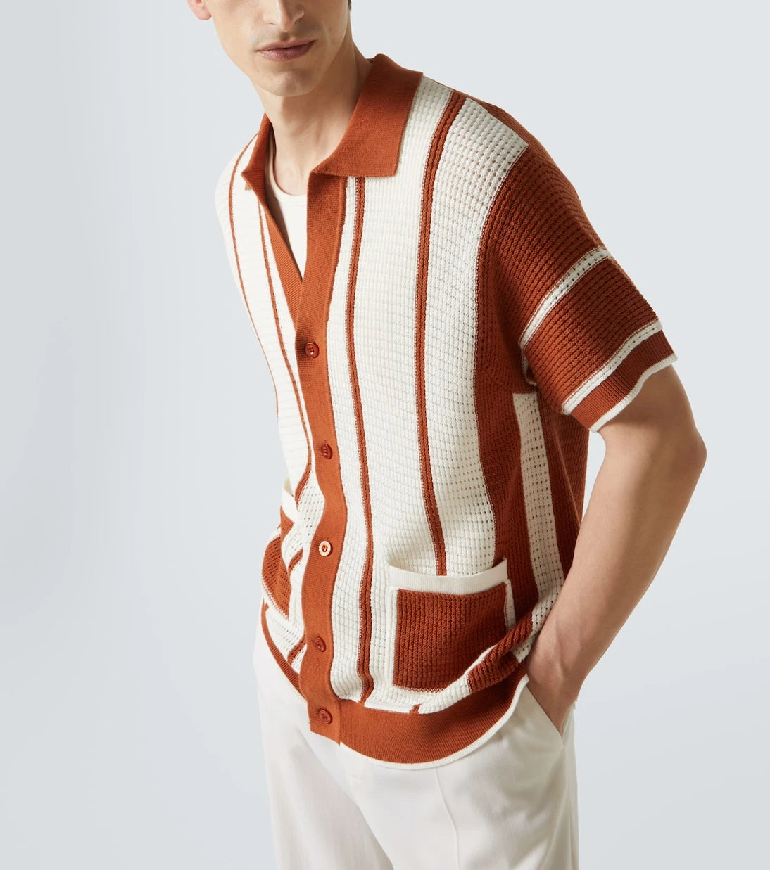 Frescobol Carioca - Fabricio crochet cotton shirt