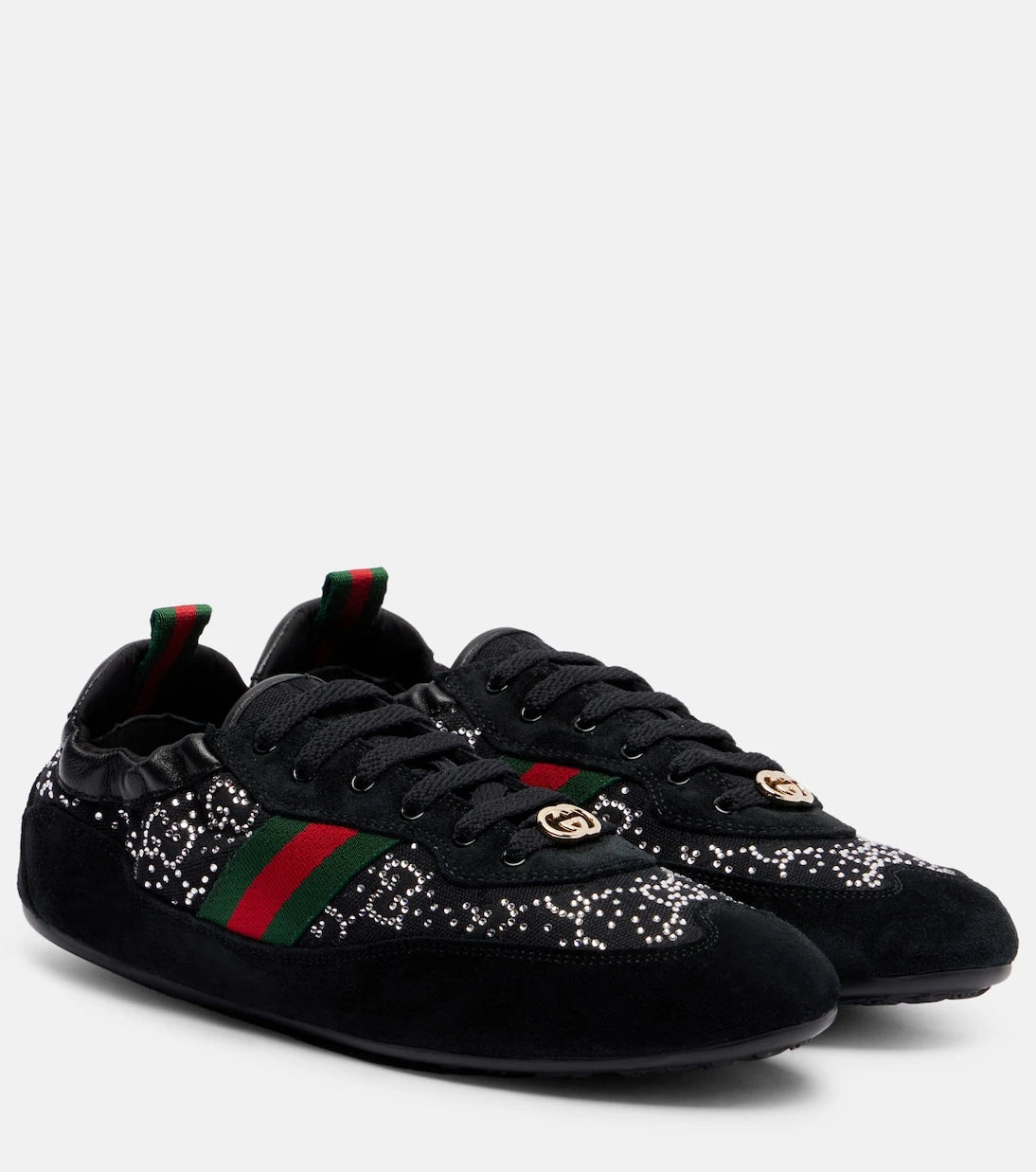 Gucci - Gucci Shift suede-trimmed sneakers