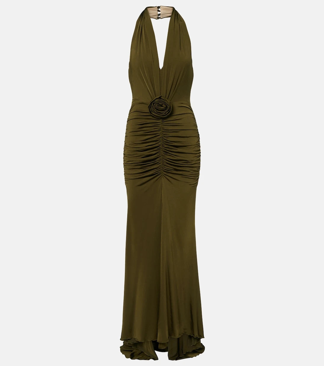 Blumarine - Floral-appliqué ruched maxi dress