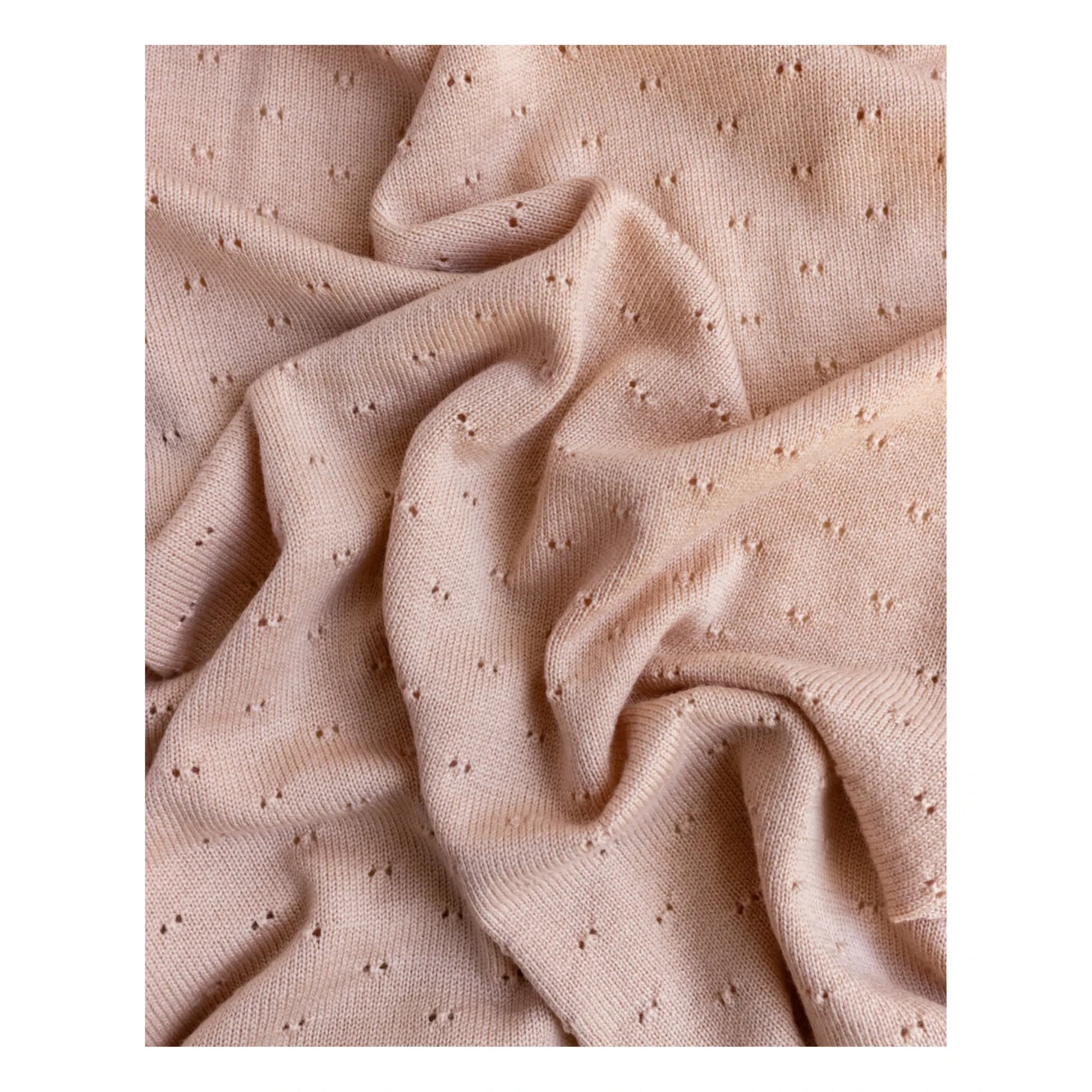 Hvid - Bibi Pointelle Merino Wool Blanket | Pale Pink