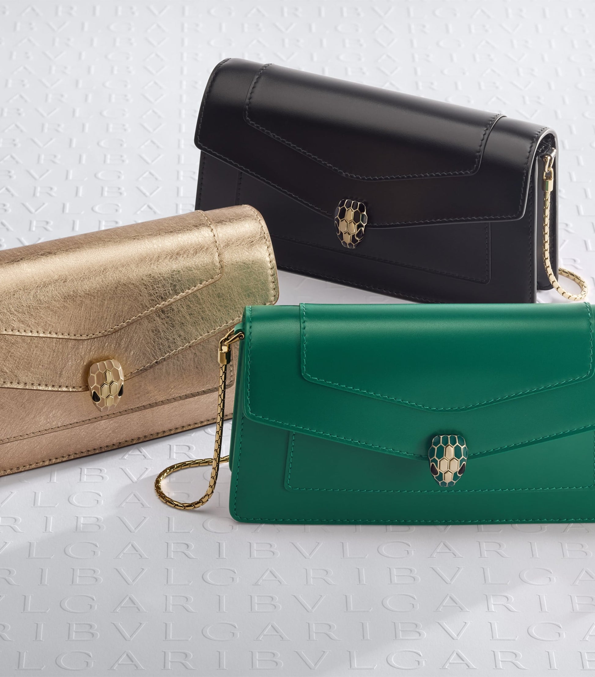 Green Serpenti Forever Chain Wallet