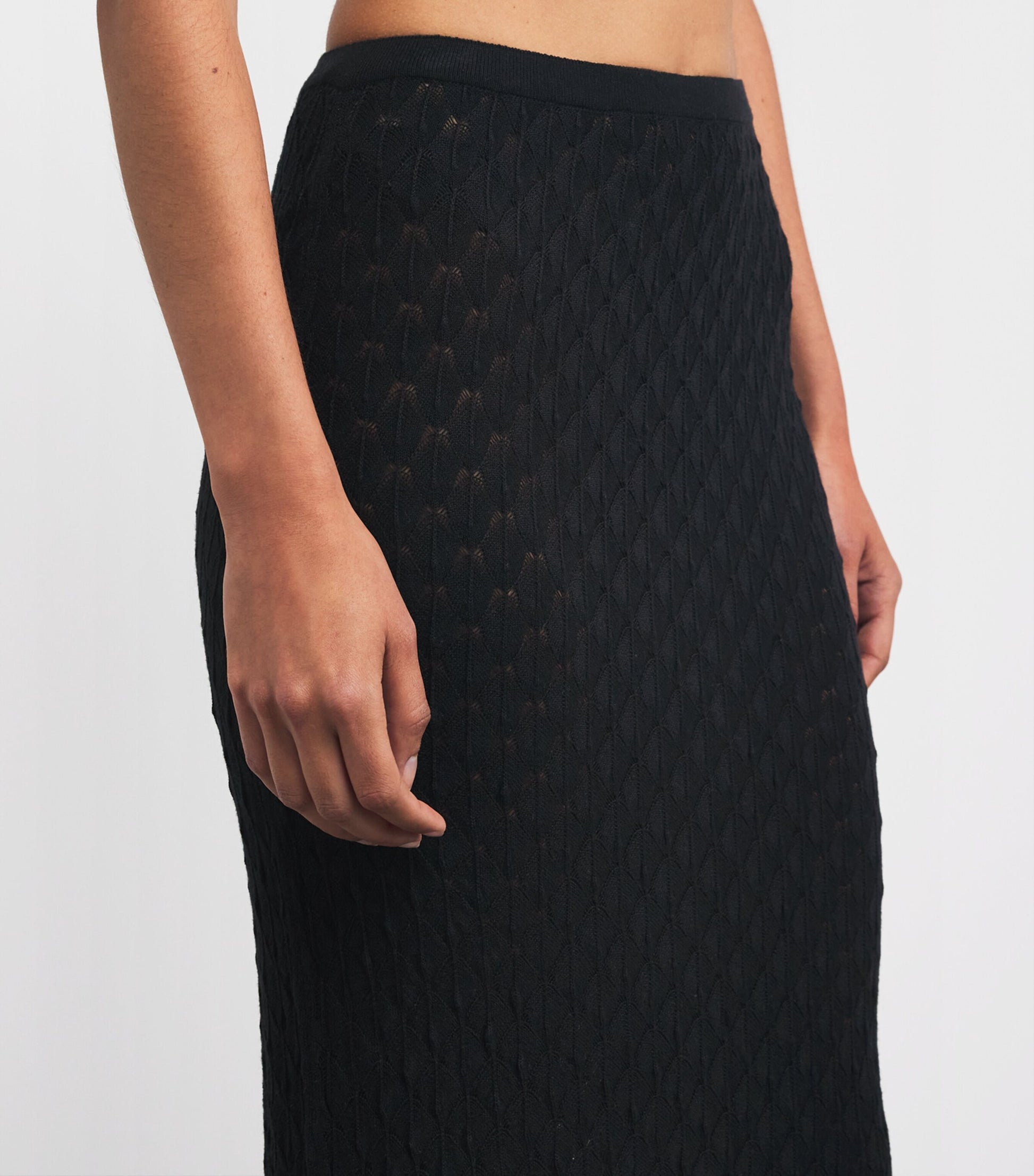 Black Crochet St. Lucia Maxi Skirt