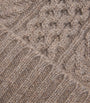 Brown Cashmere Aran Cable Beanie