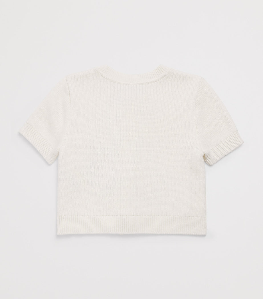 Self-Portrait Kids Short-Sleeve Flower Cardigan (3-12 Years)