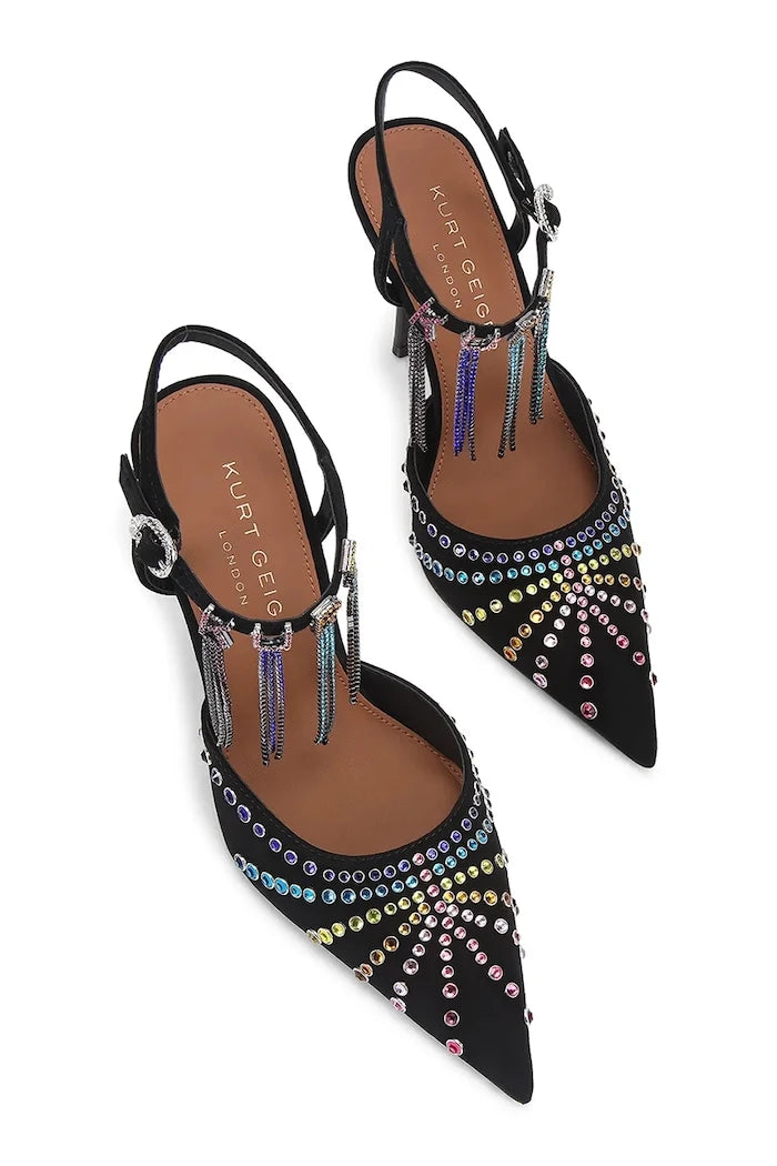 Kurt Geiger London Kurt Crystal Point İnce Topuklu Süet Ayakkabı