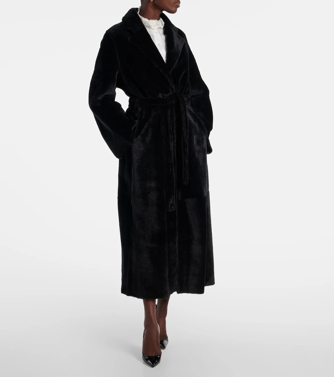 Nour Hammour - Meret shearling wrap coat