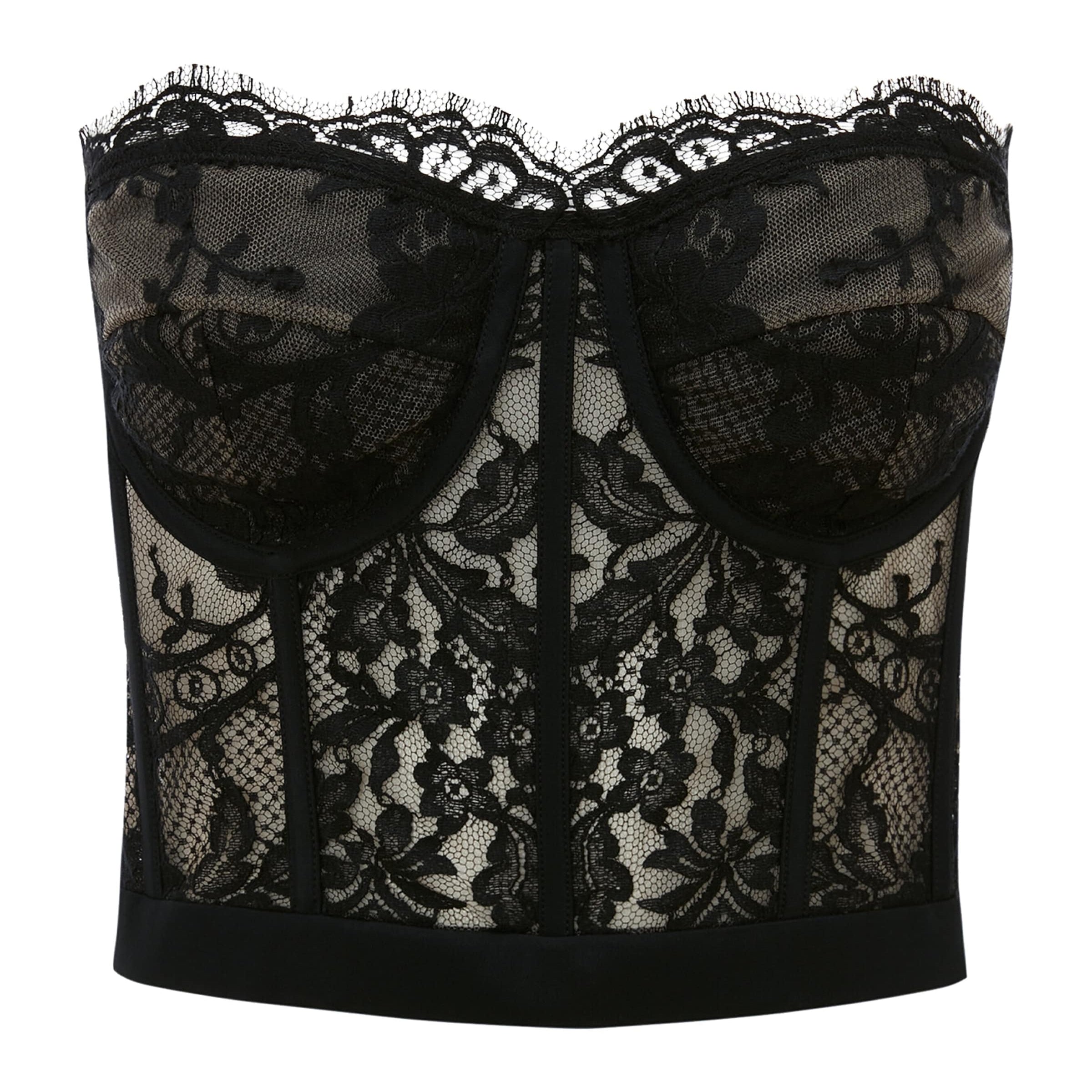 McQueen Black Lace Bustier Corset Top