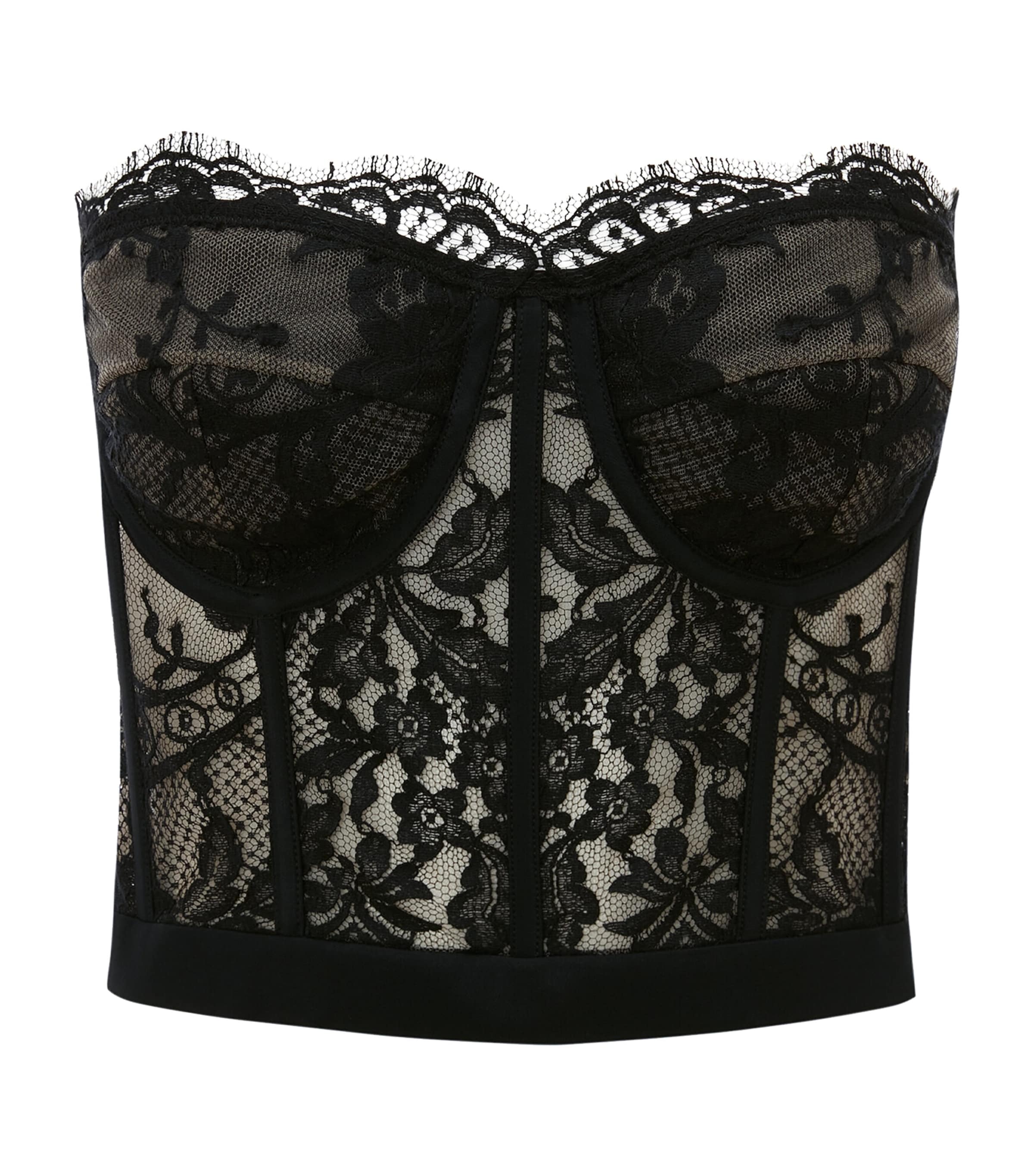 McQueen Black Lace Bustier Corset Top
