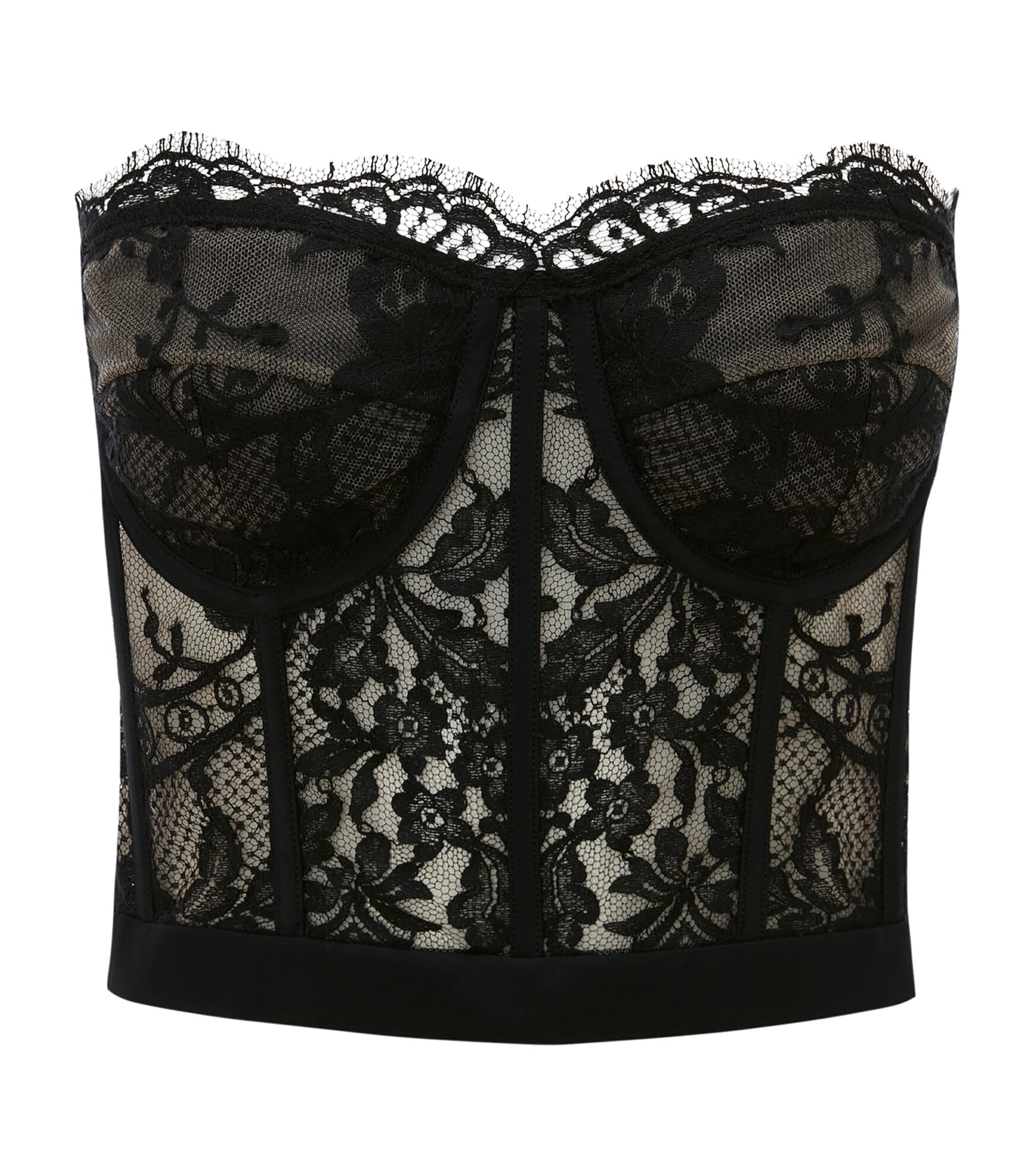 McQueen Black Lace Bustier Corset Top