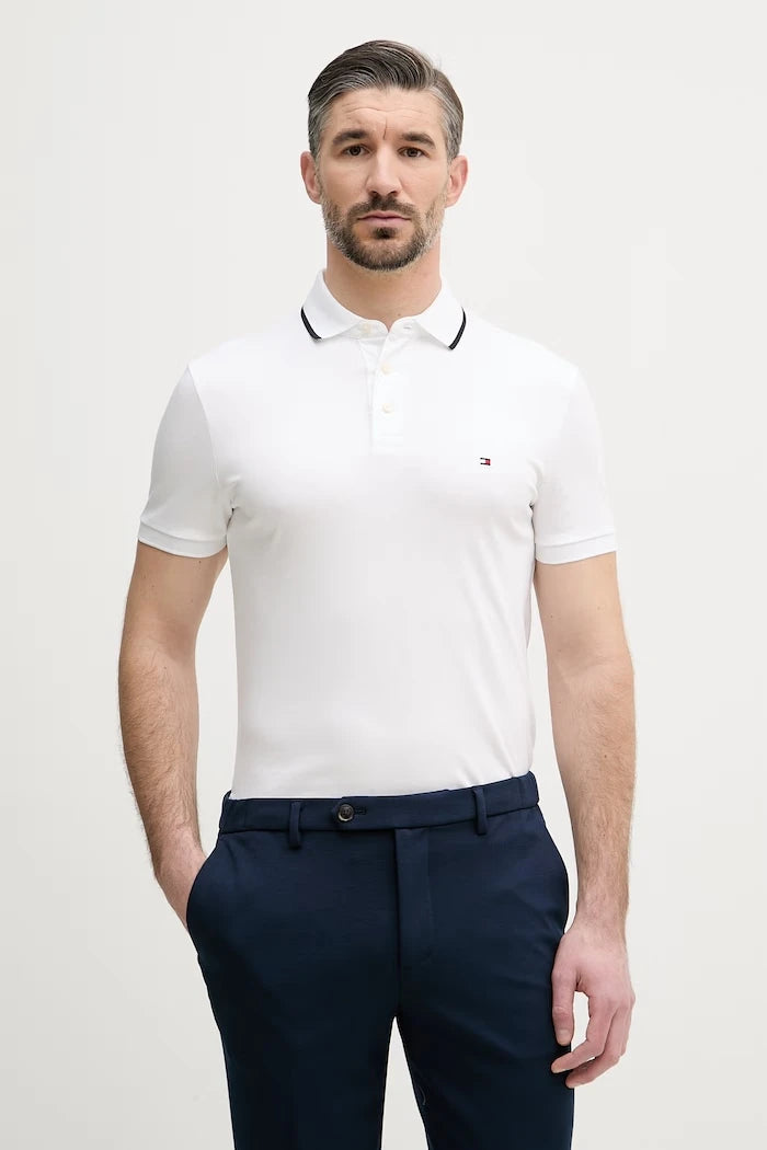 Tommy Hilfiger тениска с яка мъжка от памук