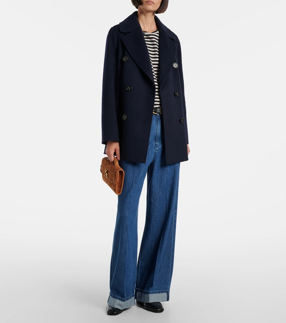 'S Max Mara - جينز واسع الساق بخصرٍ عالٍ