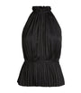 Maje Black Sleeveless Pleated Top