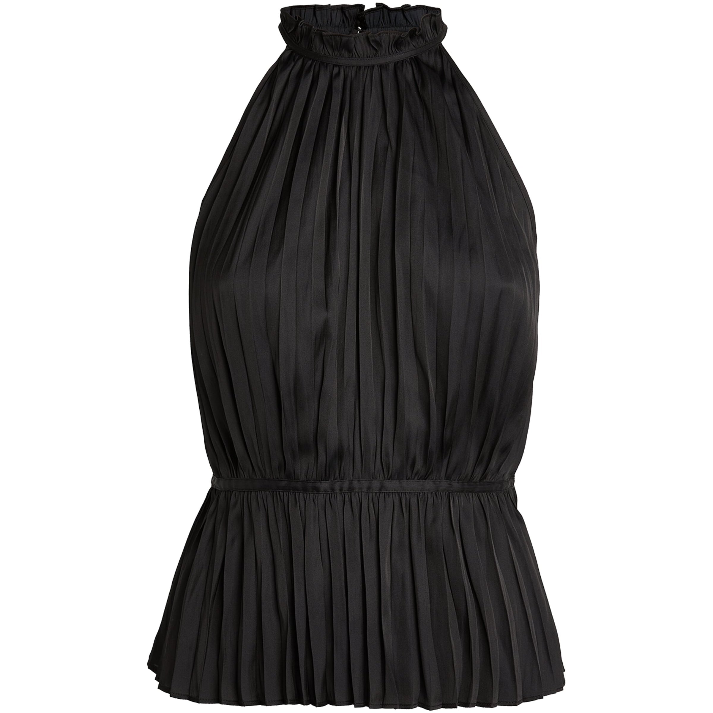 Maje Black Sleeveless Pleated Top