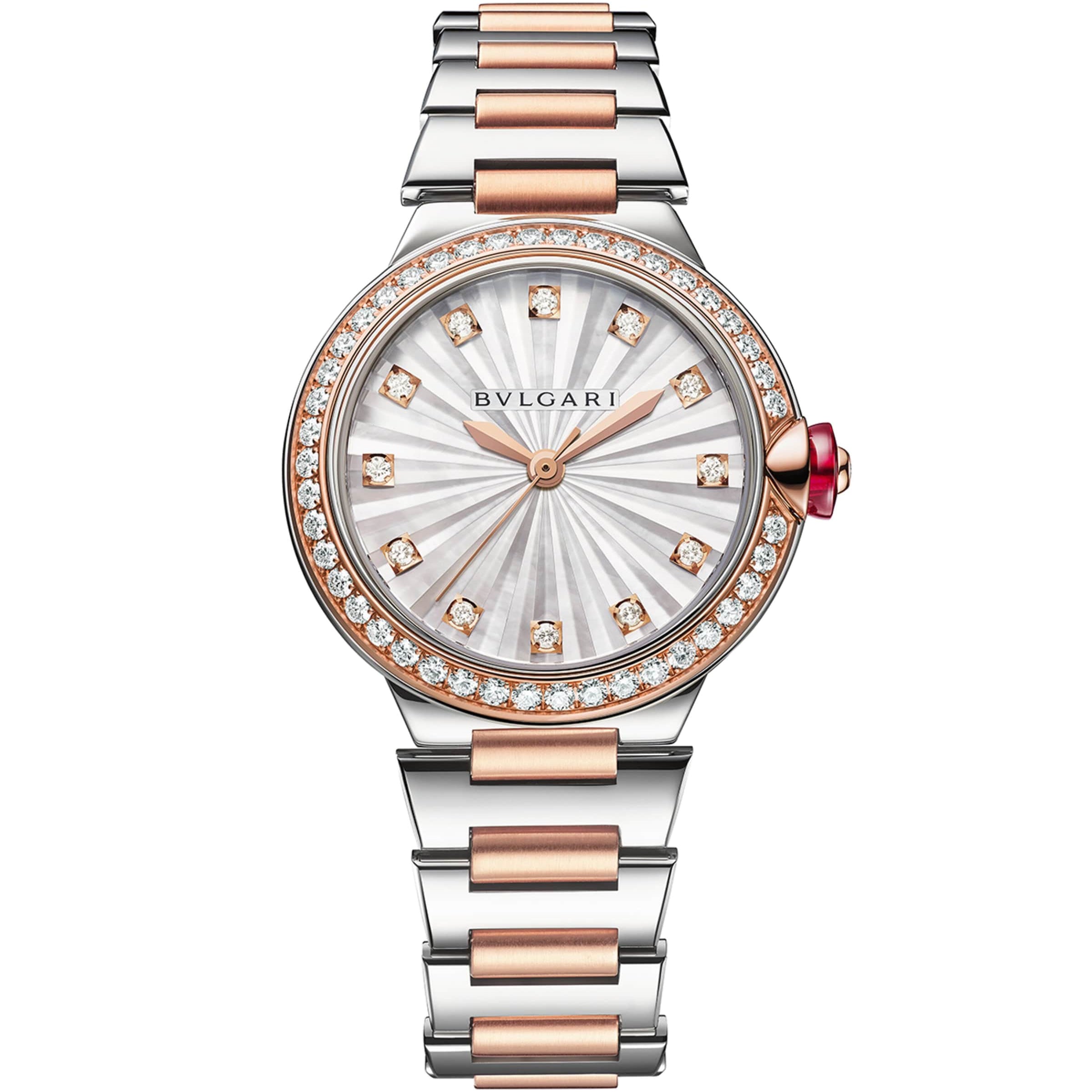 Rose Gold, Stainless Steel and Diamond Lvcea Watch 33mm