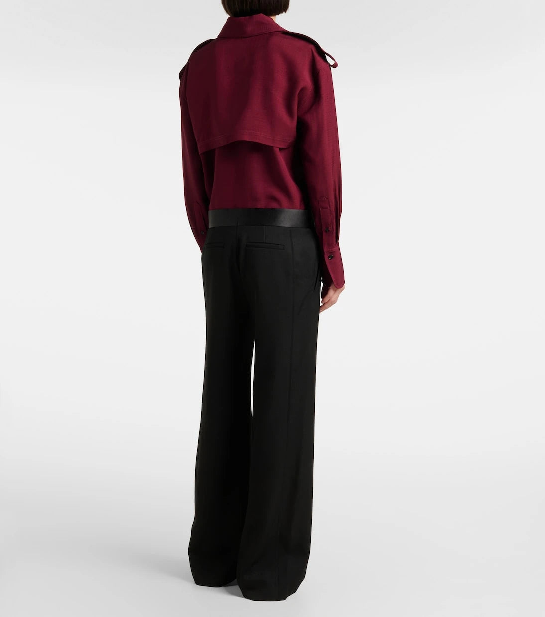 Victoria Beckham - Side Panel wool-blend wide-leg pants
