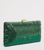 Green Silk Crystal Clutch Bag