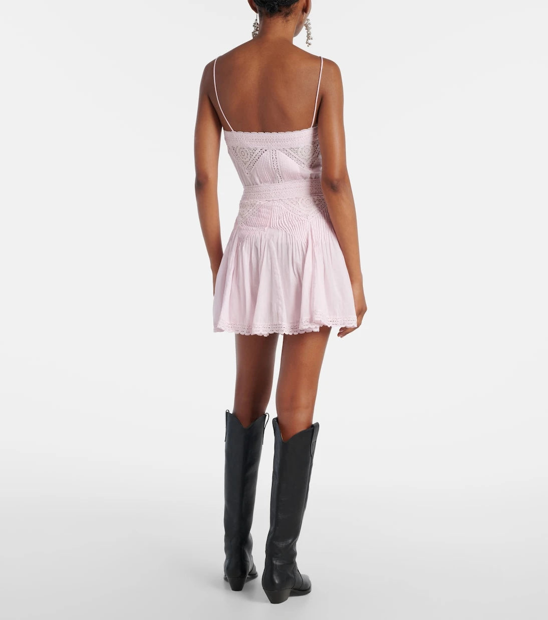 Marant Etoile - Lace-trimmed cotton miniskirt