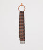 LOEWE Brown Silk-Cashmere Anagram Check Scarf