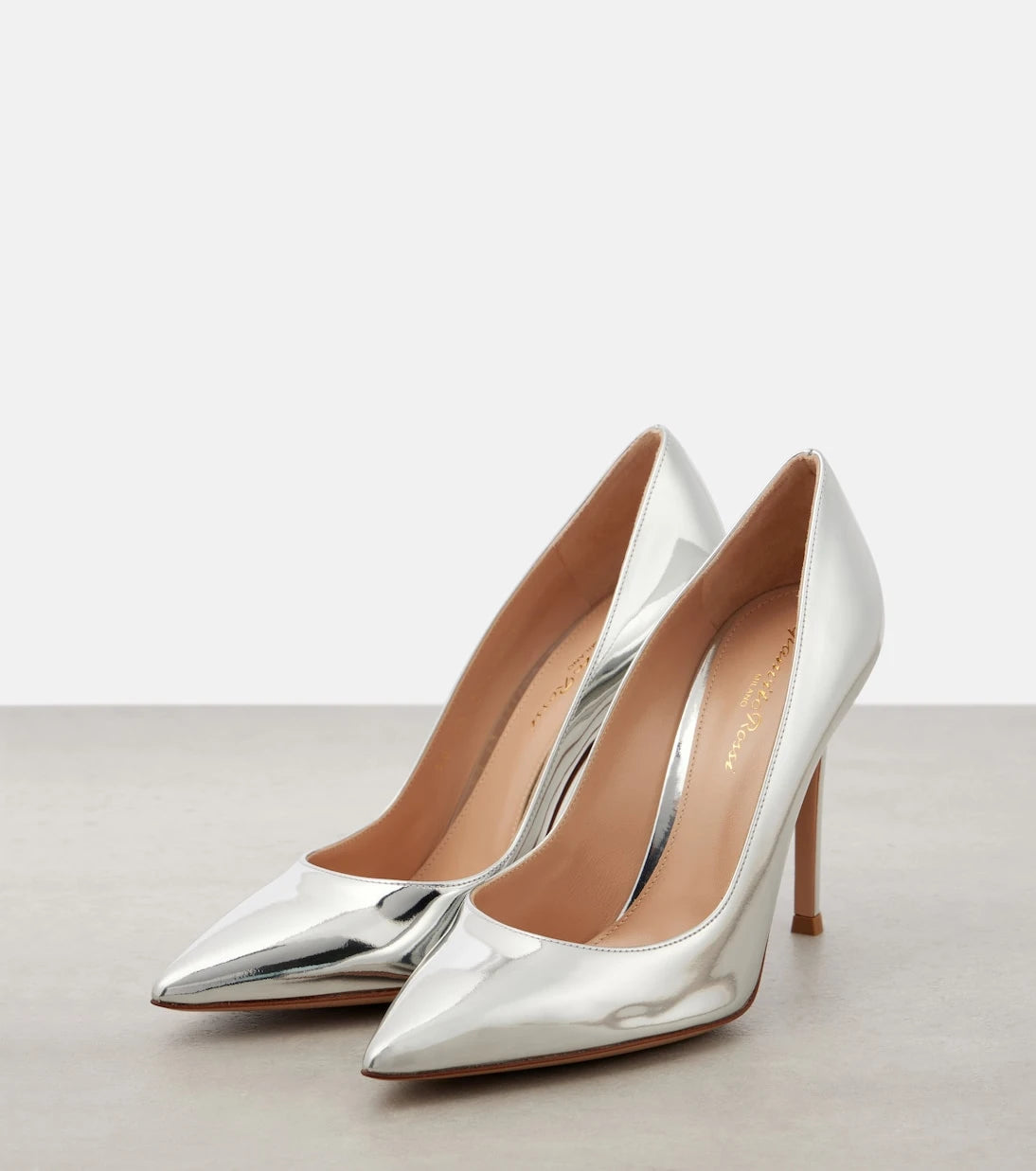 Gianvito Rossi - حذاء Gianvito 105 بكعب عالٍ من الجلد المعدني