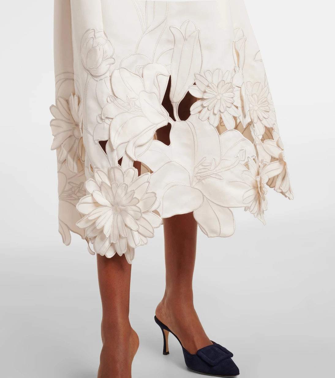 Leo Lin - Caroline floral-appliqué midi dress