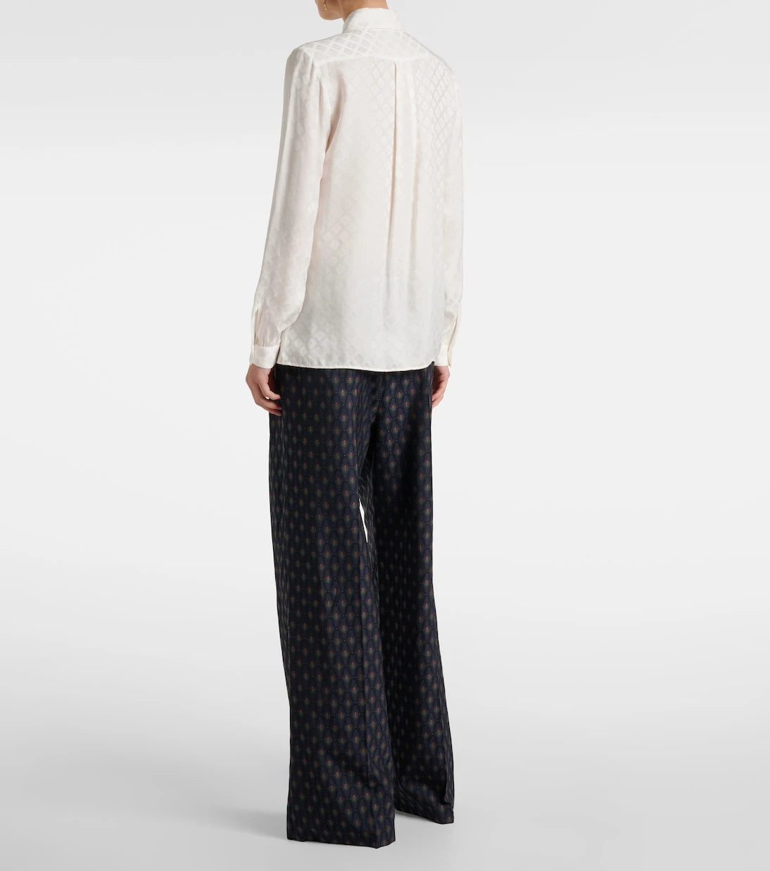 Etro - Printed silk-blend satin blouse