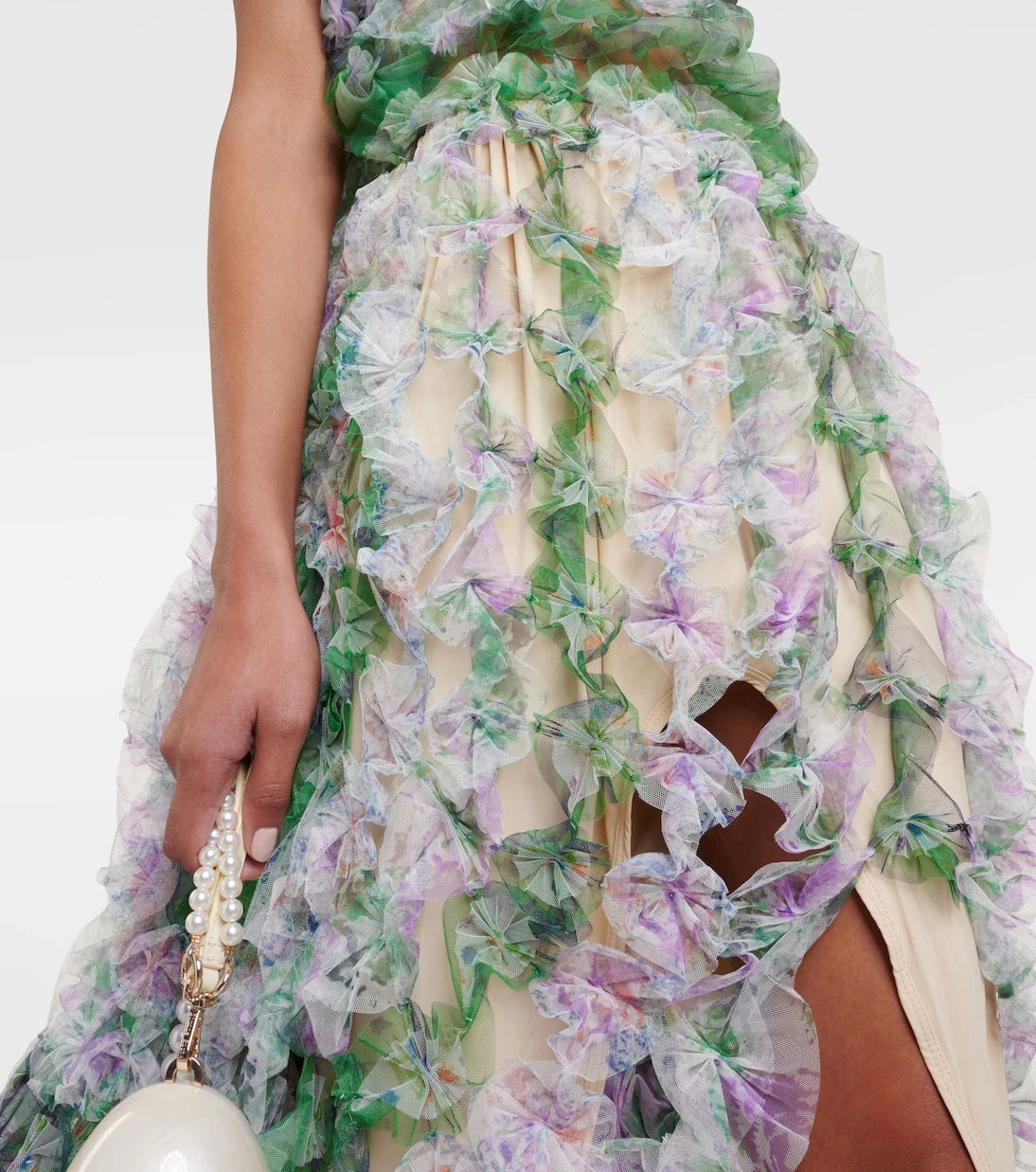 Susan Fang - Asymmetric tulle midi skirt