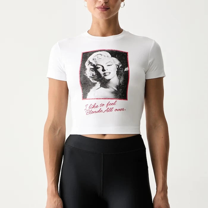 Guess къс топ дамски с вискоза MARILYN MONROE