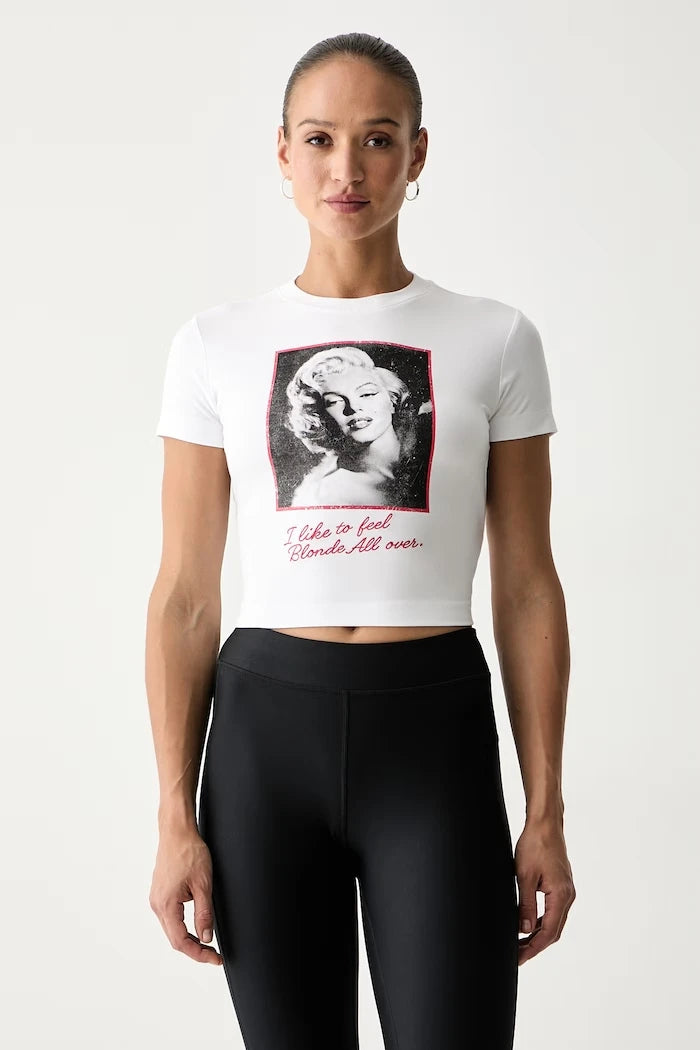 Guess къс топ дамски с вискоза MARILYN MONROE
