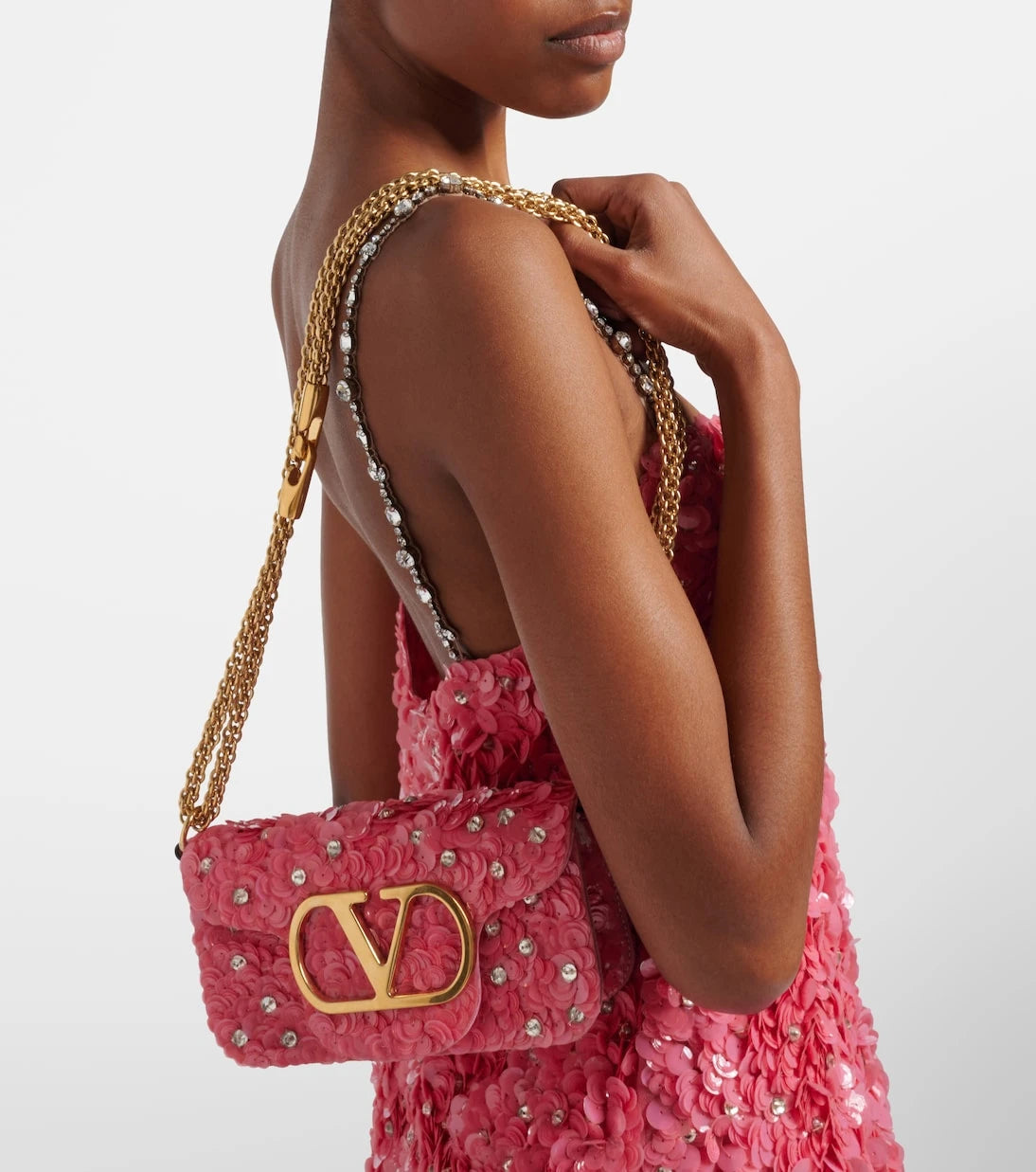 Valentino Garavani - Locò Small sequined shoulder bag
