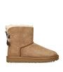 UGG Beige Suede Mini Bailey Bow II Ankle Boots