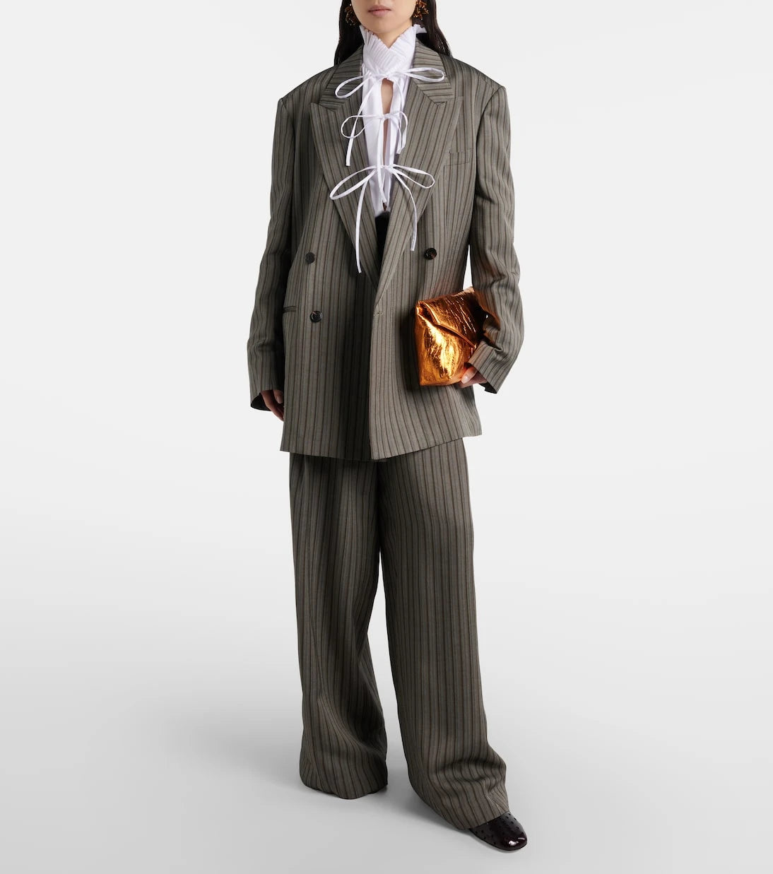 Dries Van Noten - Striped double-breasted oversized blazer
