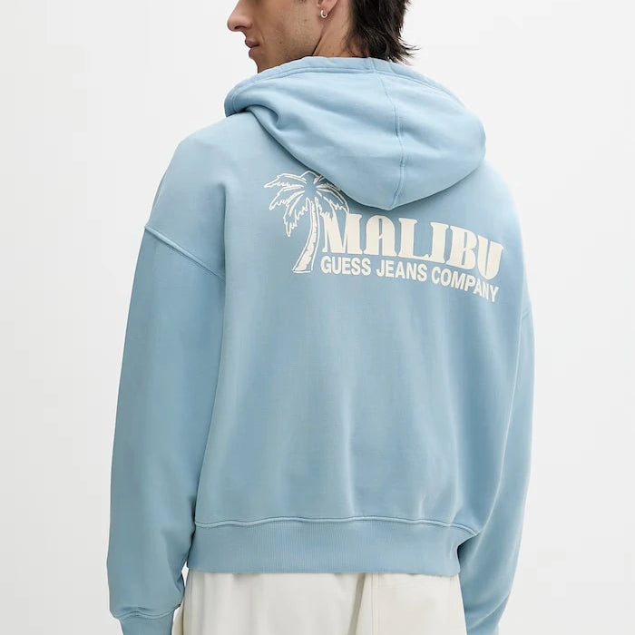 Guess Jeans erkek pamuklu kapüşonlu sweatshirt