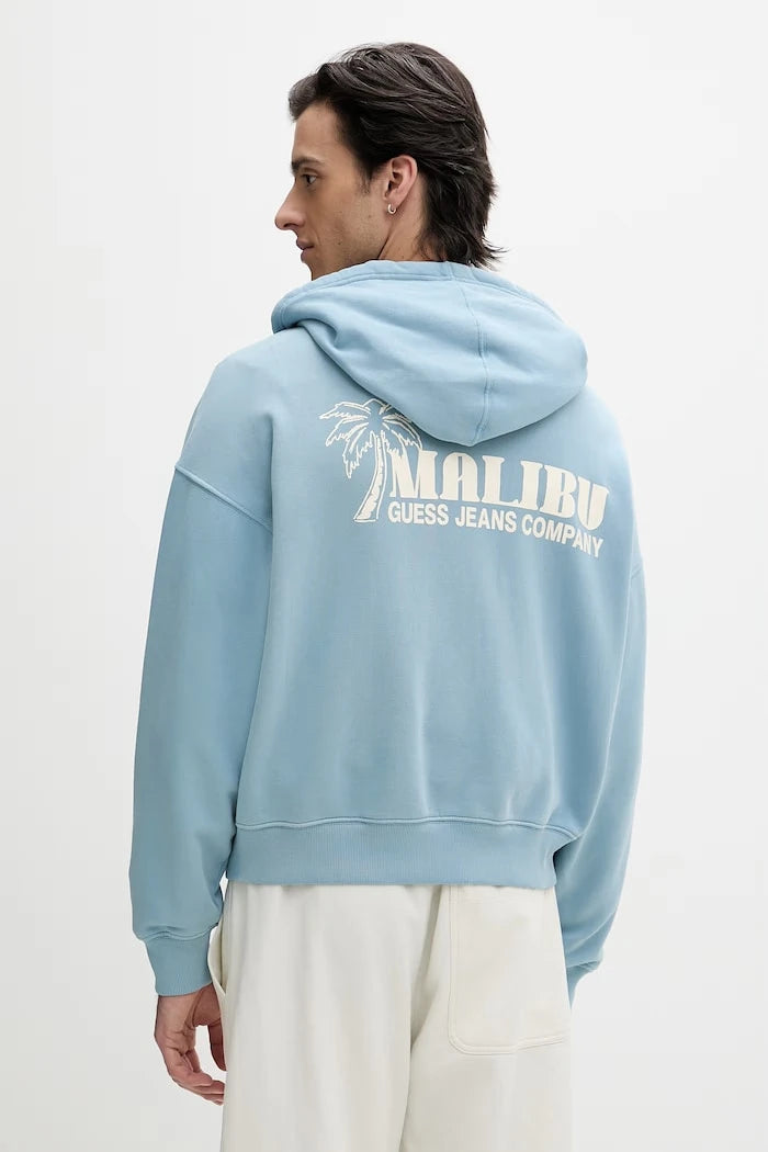 Guess Jeans erkek pamuklu kapüşonlu sweatshirt