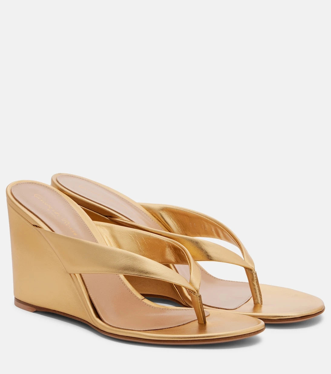 Gianvito Rossi - Leather wedge thong sandals