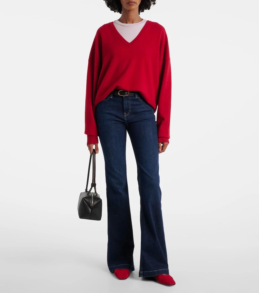 AG Jeans - بنطلون جينز تروبيا واسع بخصر مرتفع