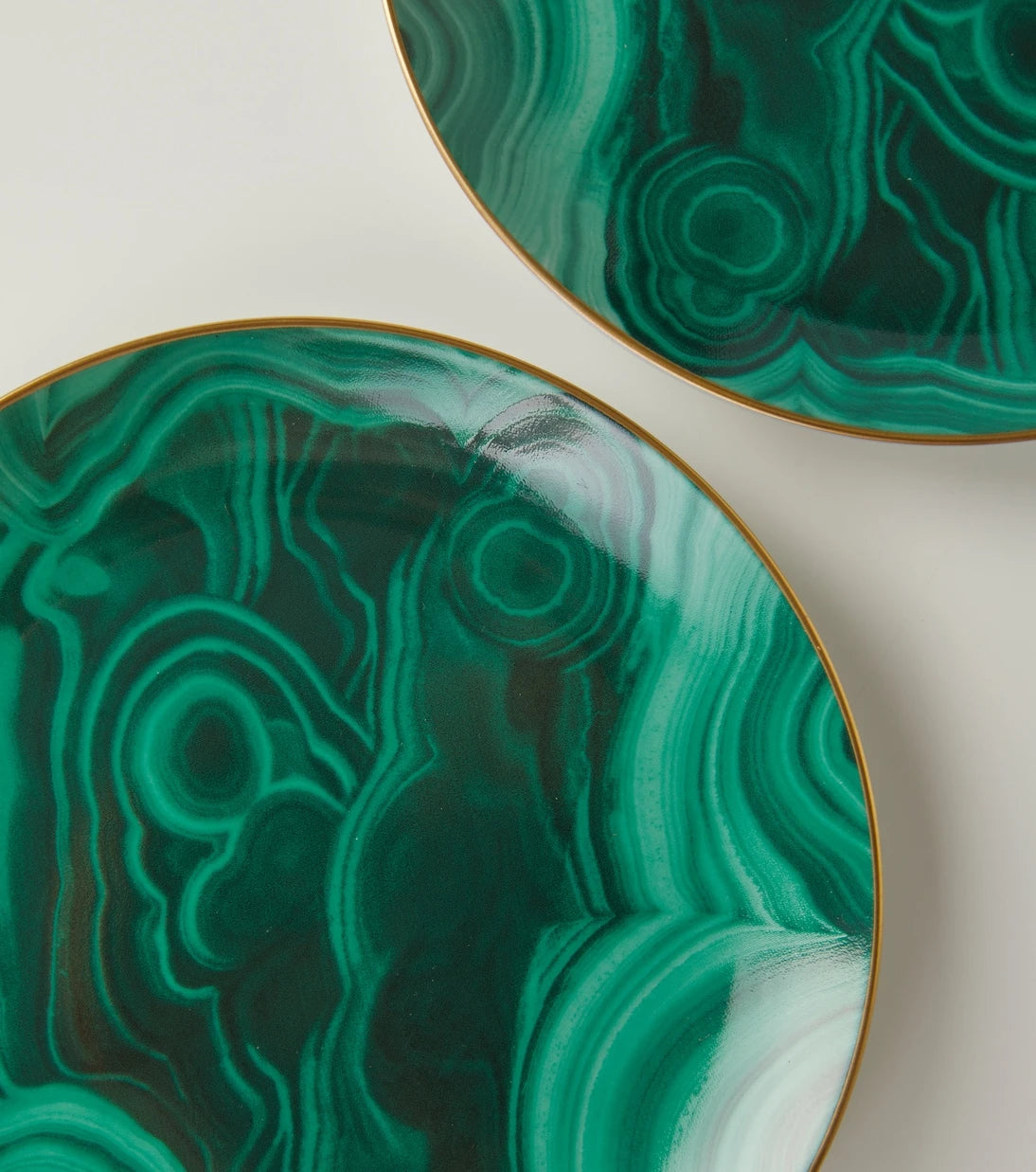 L'Objet - Malachite set of 4 canapé plates
