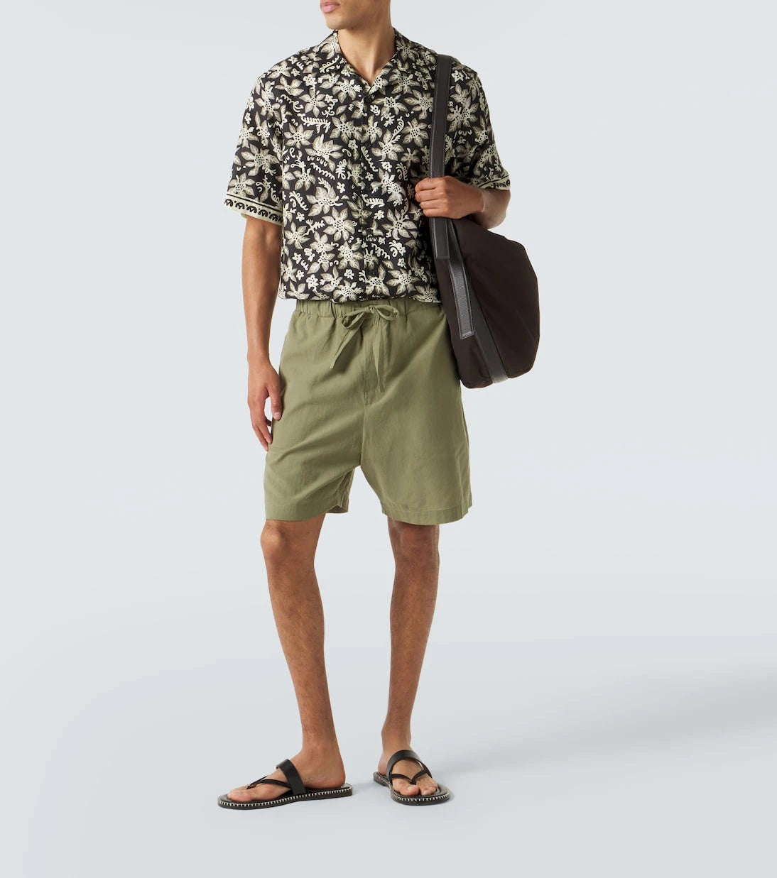 Commas - Printed cotton and silk bowling shirt