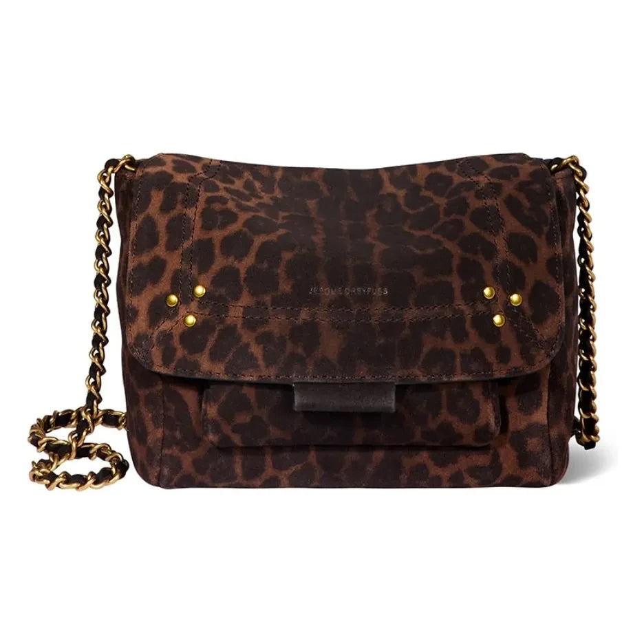 Jérôme Dreyfuss - Lulu S Bag Velvet Leopard crust | Brown