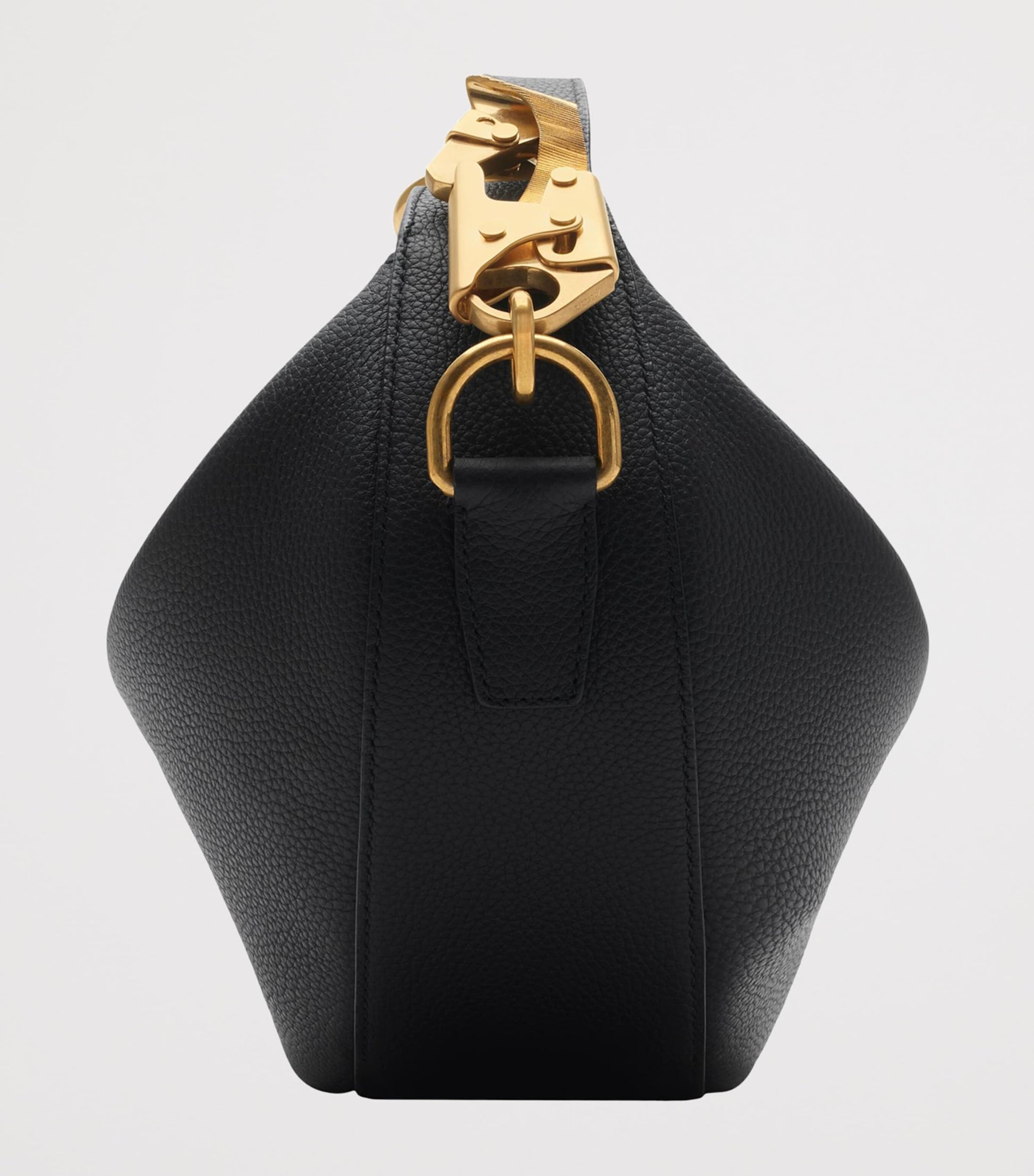 Black Leather Knight Arc Shoulder Bag