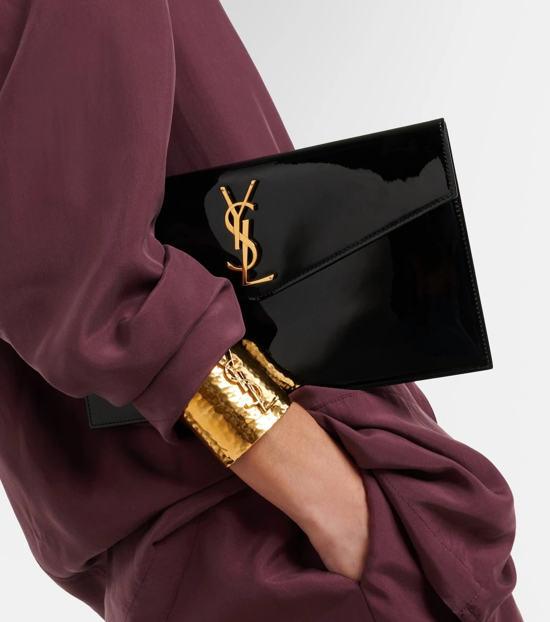 Saint Laurent - Uptown patent leather clutch