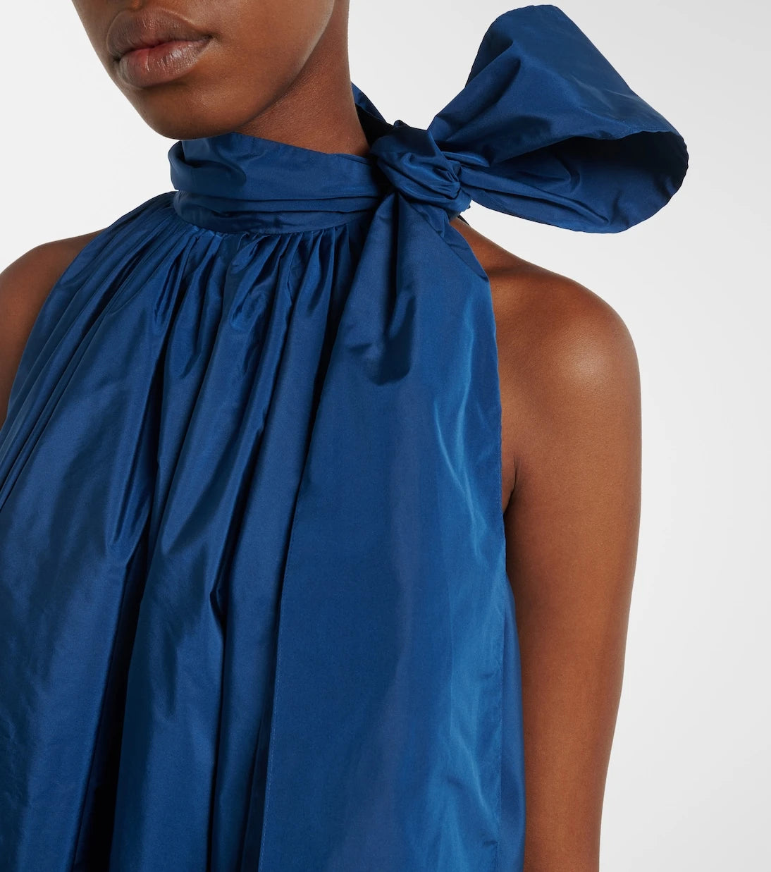 Max Mara - Elegante tie-neck taffeta minidress