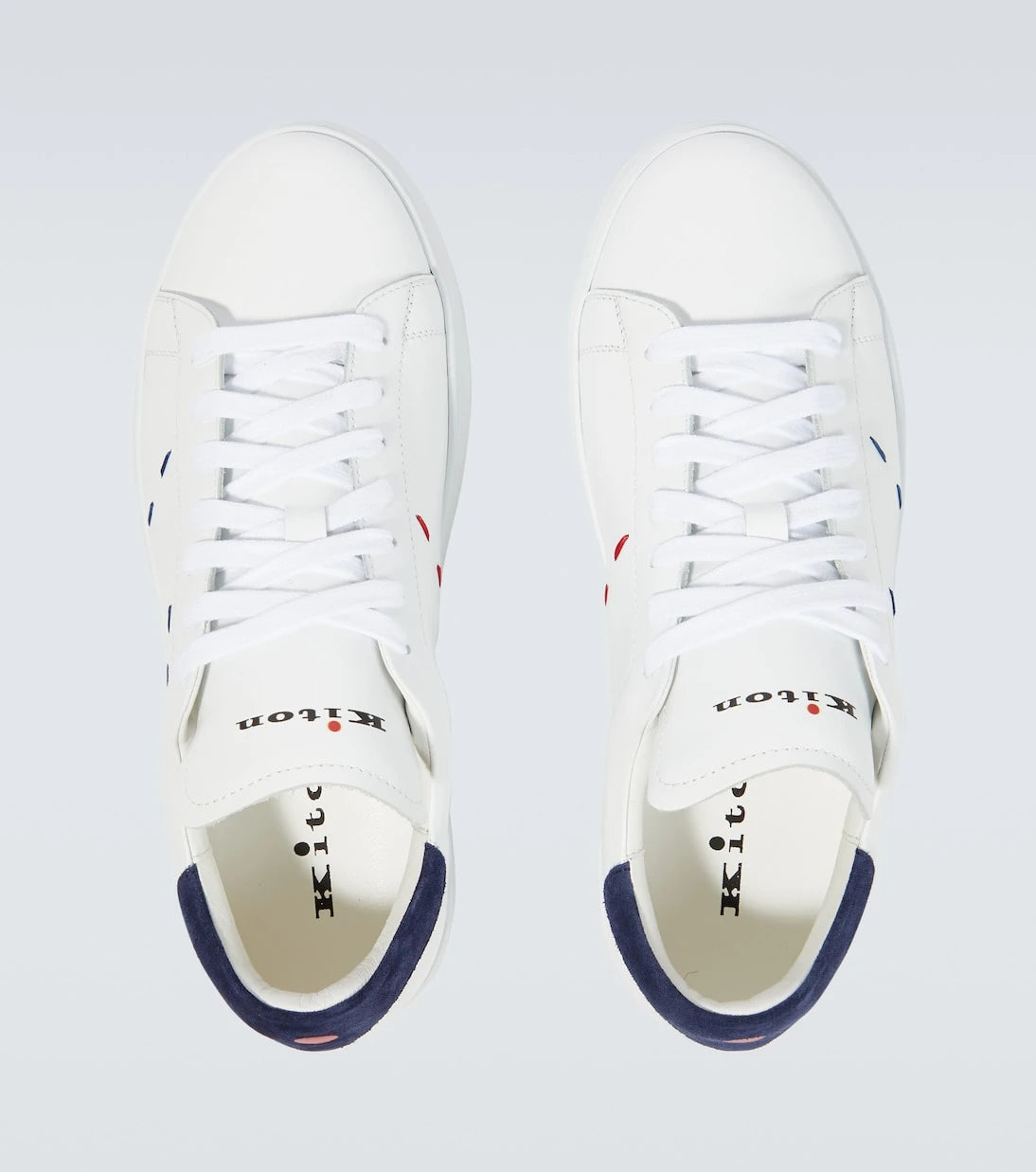 Kiton - Stitched leather sneakers