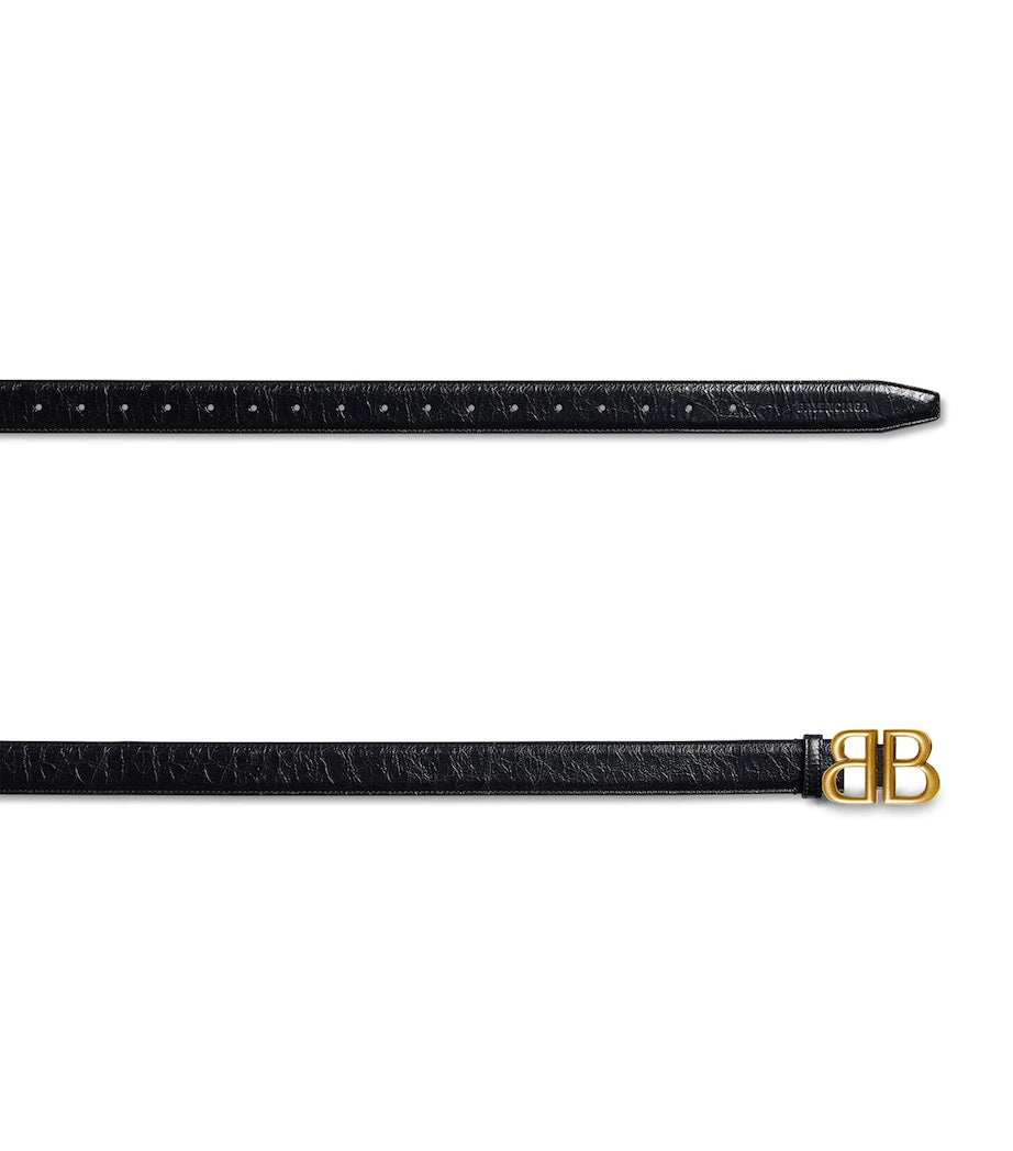 Balenciaga Black Calfskin Logo Belt