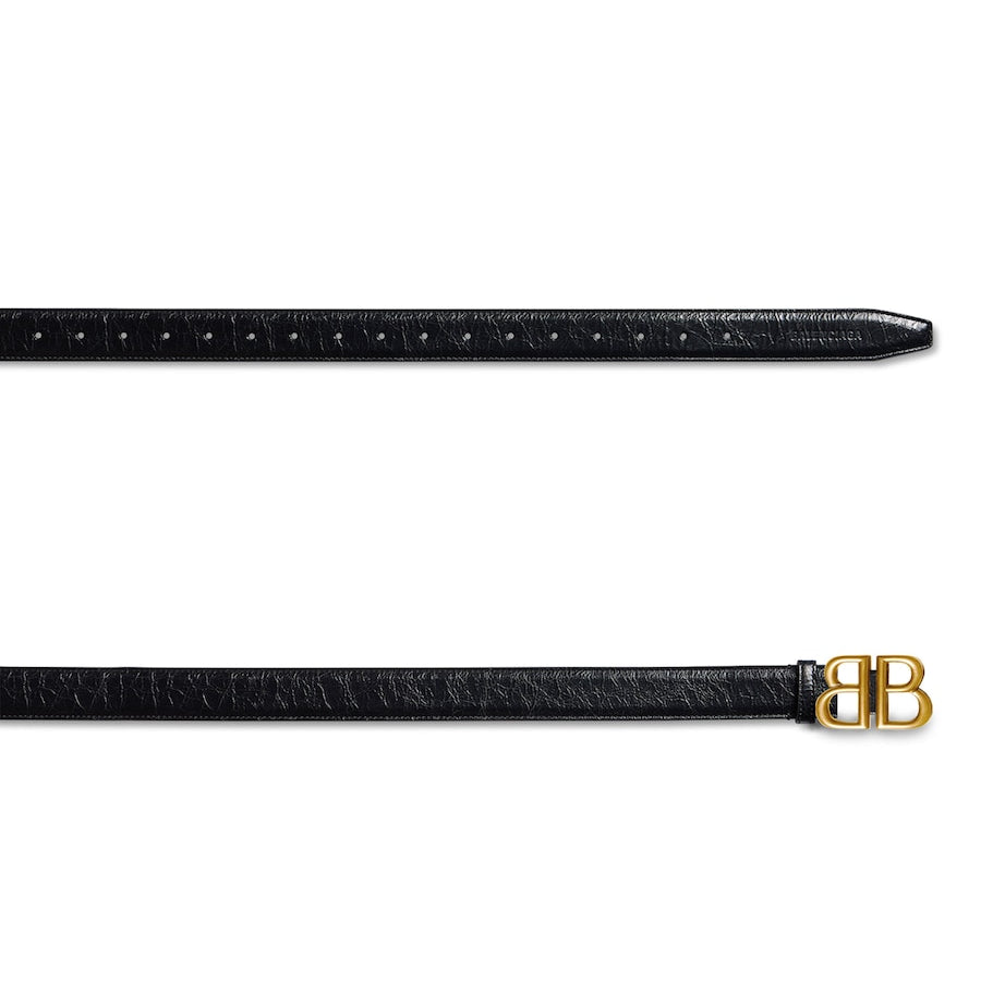 Balenciaga Black Calfskin Logo Belt