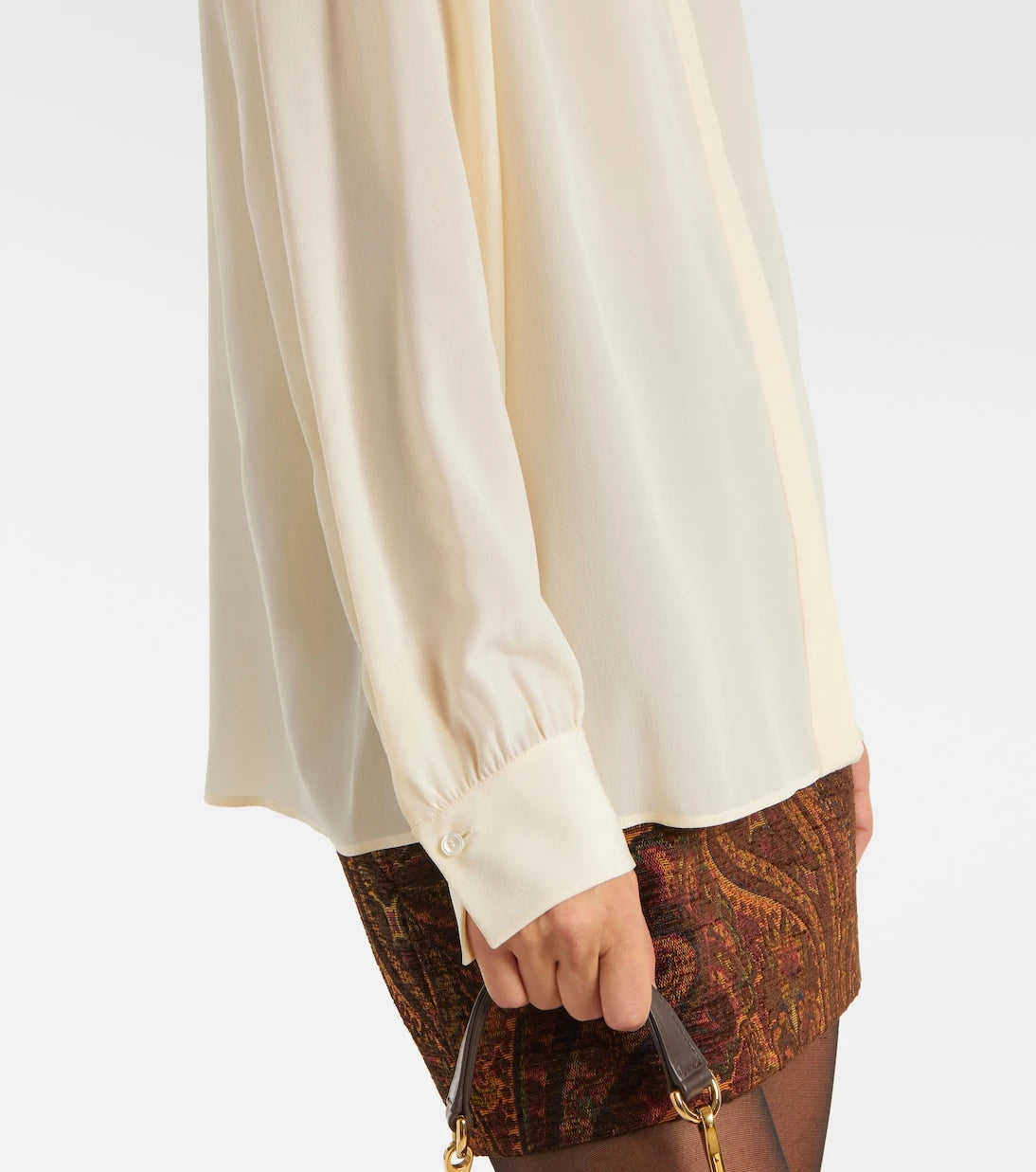 Chloé - Lace-trimmed silk crêpe de chine blouse