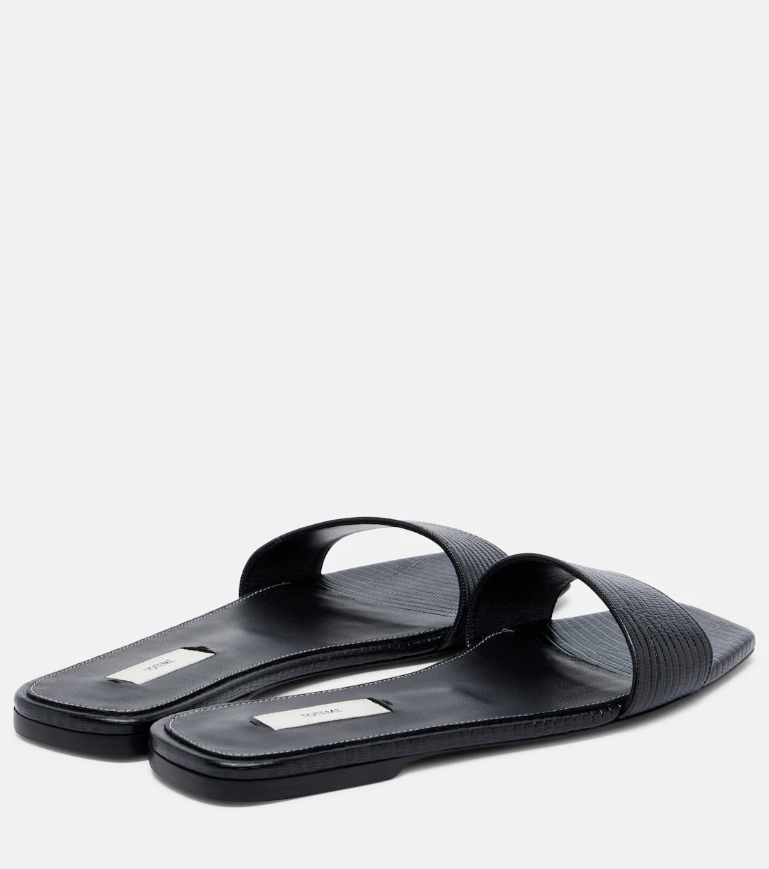 Toteme - Lizard-effect leather slides