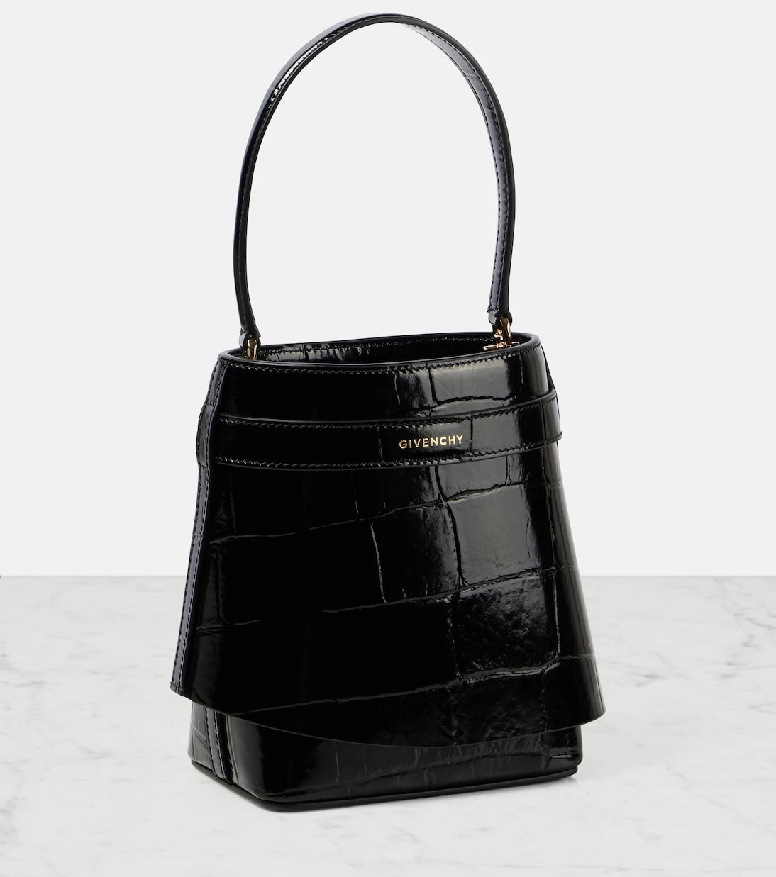 Givenchy - Shark Lock Orta boy deri kova çanta