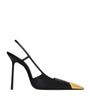 Saint Laurent Black Leather Jeanne Slingback Pumps 110